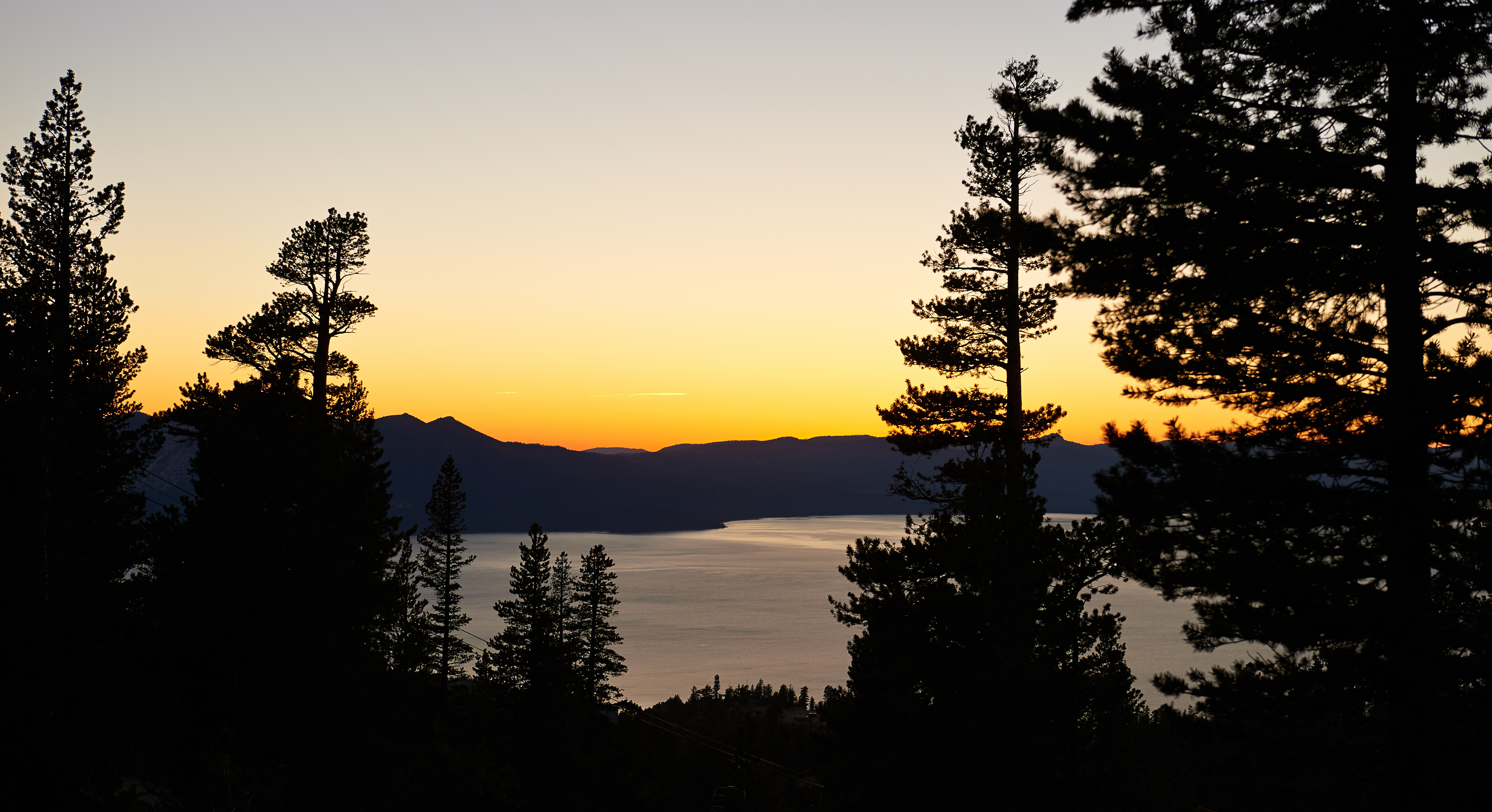 Sunset over Lake Tahoe in Heavenly, CA.